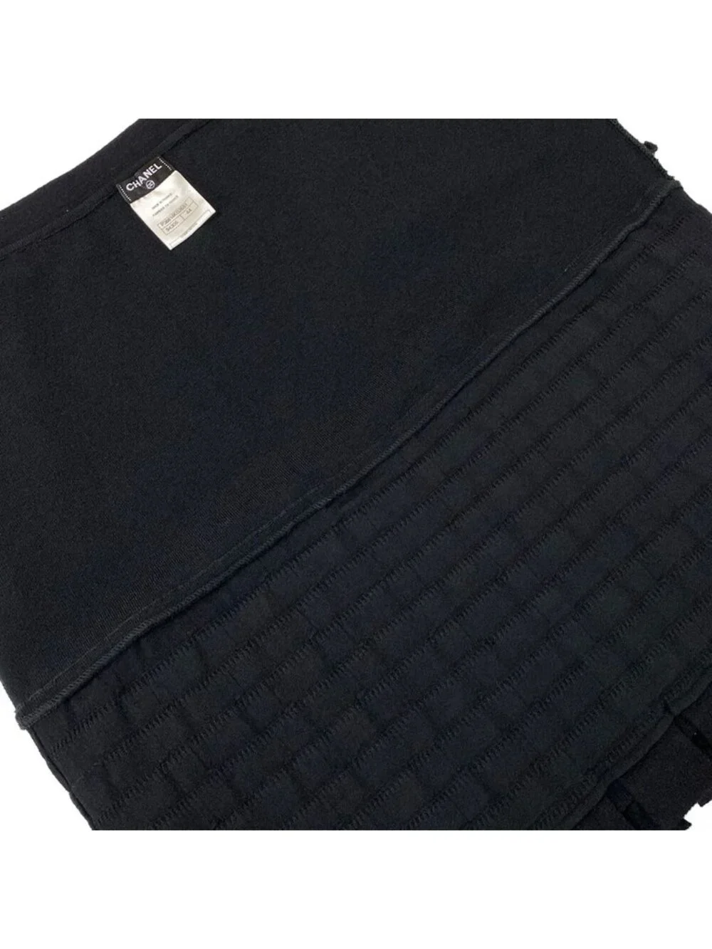Chanel Skirt Set Black Knit Bolero Wool Angora